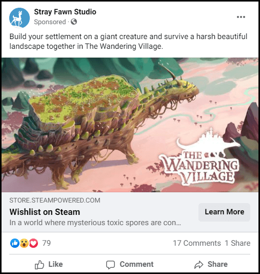 Stray Fawn Studio Using Facebook Ads for Wishlists